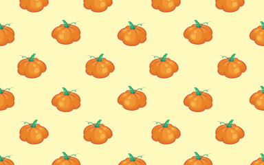 Seamless pattern ripe pumpkin. Vector illustration