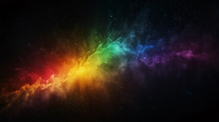 Obraz premium Ethereal rainbow paints the night sky with celestial hues