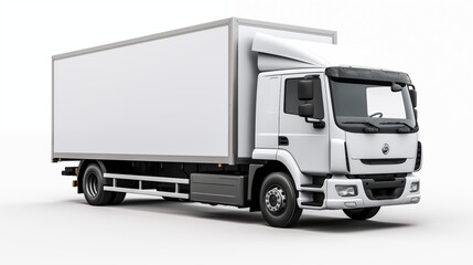 White truck isolated from the background