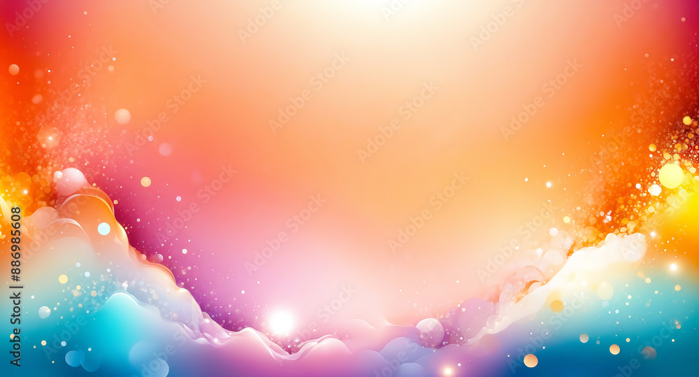 Poster abstract colorful background with bokeh lights