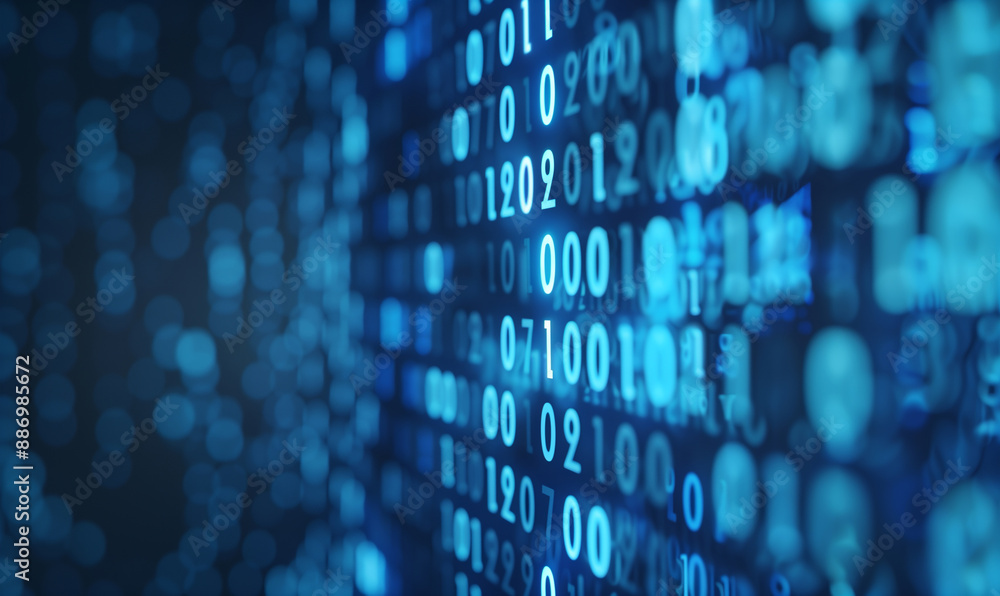 Wall mural binary code background