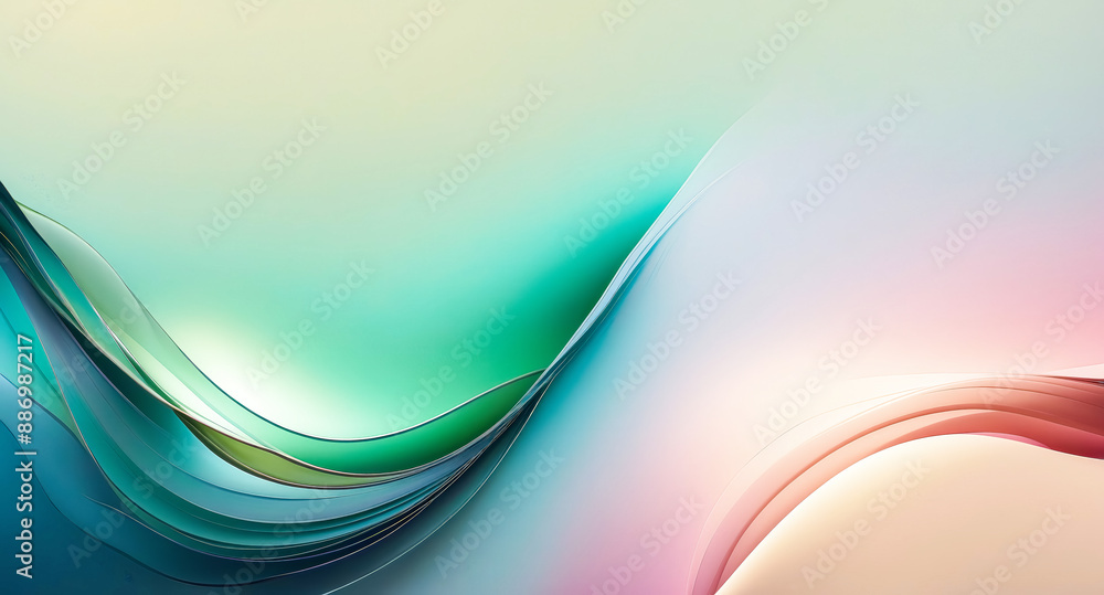 Poster abstract pastel gradient background with curved lines