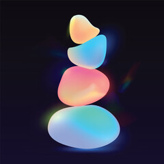 Colorful light stones placed on each other