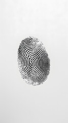 Fingerprint silhouette on a clean white background, symbolizing personal identity.