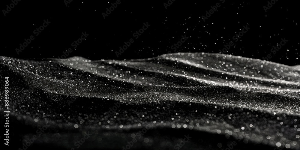 Aufkleber a photograph of a wave of water in black and white, with a focus on the movement and texture of the 