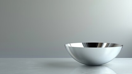 Concave aluminum bowl with empty space for copy