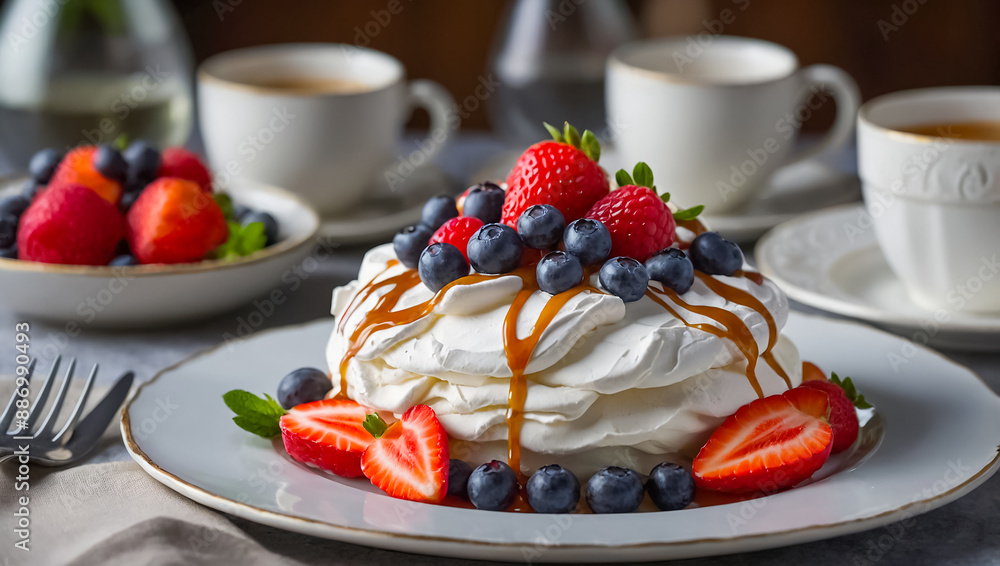 Wall mural pavlova cake, traditional dessert of australia