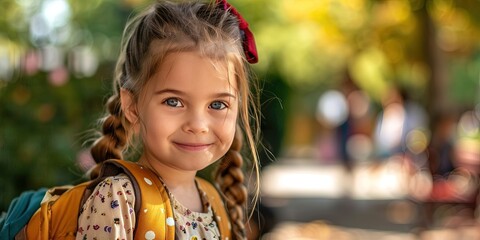 First day of primary school for young student
