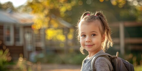 First day of primary school for young student
