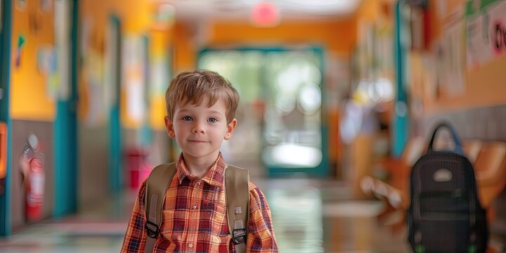 First day of primary school for young student