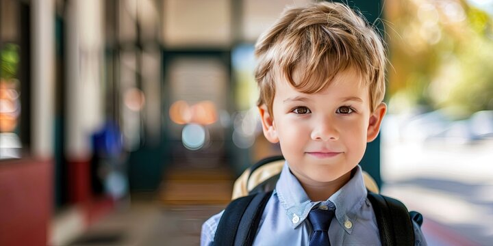 First day of primary school for young student