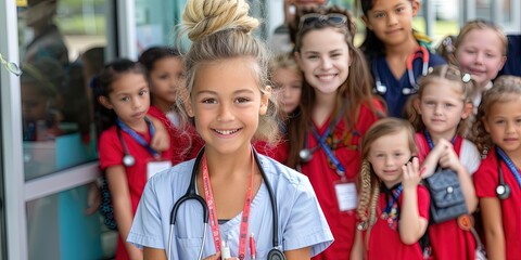 First day of primary school for young student