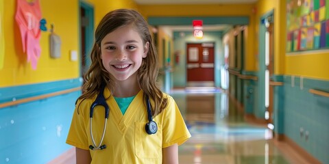 First day of primary school for young student