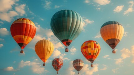 Obraz premium Colorful hot air balloons in the sky