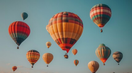 Colorful hot air balloons in the sky