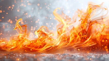 Fototapeta premium fire border on a white background