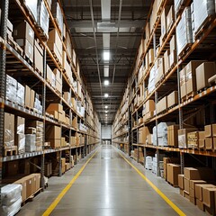 Endless Rows in a Vast Industrial Warehouse