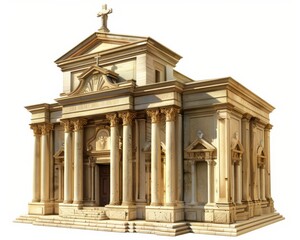 Hd in clasic d view with highdefinition christian elements transparent background