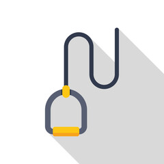 Expander icon in flat style with long shadow, representing a healthy lifestyle