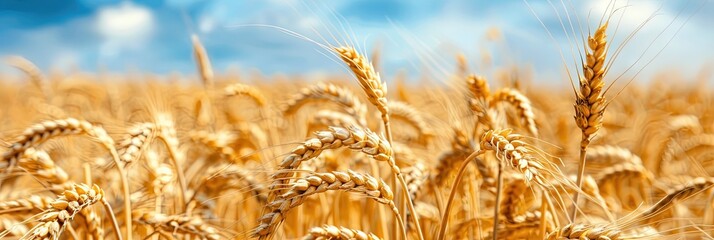 yellow wheat crop, wheat field in the open ready for harvest