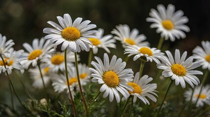 Fototapeta premium Field of blooming yellow daisies swaying in the summer breeze, a symbol of nature's beauty