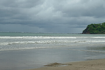 beautiful pacific coast sand beach in Samara in Costa Rica
