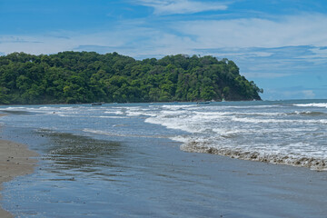 beautiful pacific coast sand beach in Samara in Costa Rica