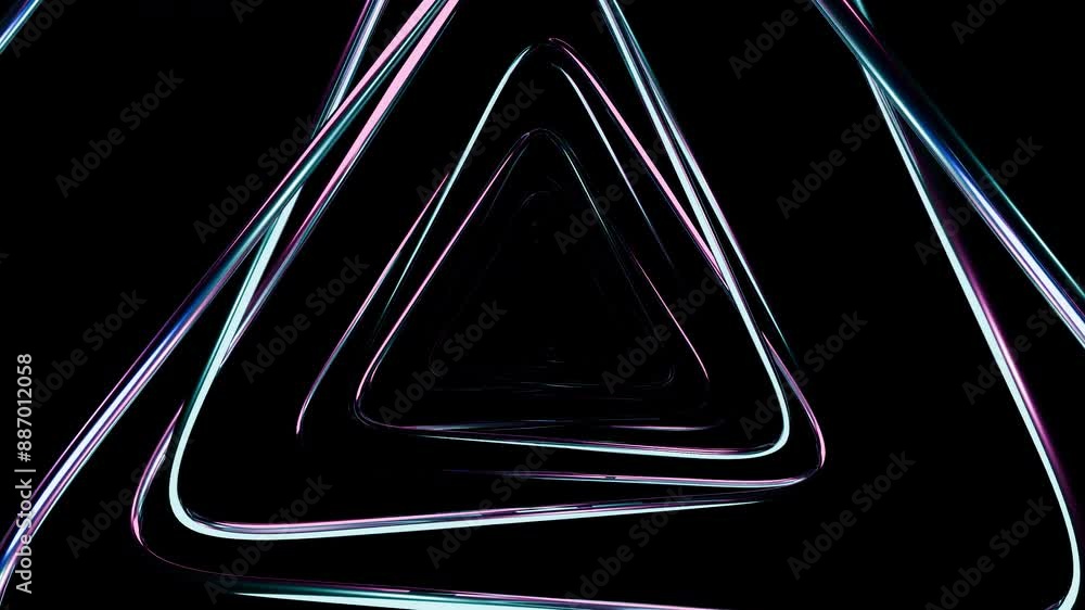 Sticker experience a striking neon triangle tunnel featuring a captivating abstract aesthetic design. design