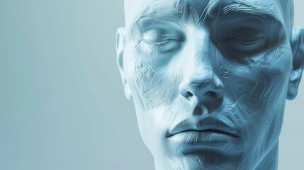 A perfect human sculpture, smooth and symmetrical features