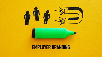 Employer branding is shown as business concept