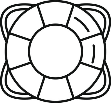 recommend clip art: Simple line art illustration of a lifebuoy, representing a vital safety device for water activities