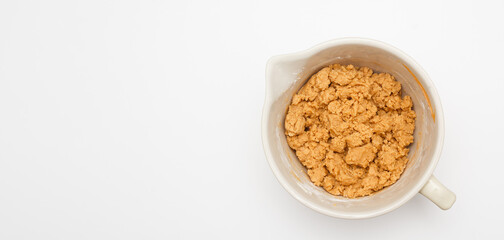 Overhead shot of peanut butter cookie dough