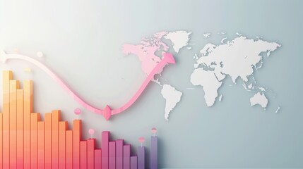 A visually striking illustration of a market analysis map with color gradients representing sales data, market share, and growth potential.