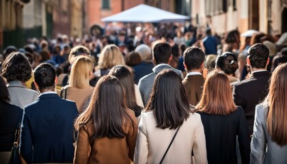 Fototapeta premium crowd of people, AI generated