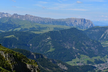 Schöne Landschaft auf Seceda in Südtirol 