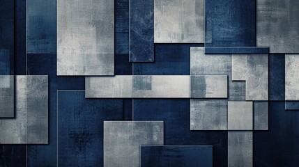 Fototapeta premium Contemporary navy blue and silver abstract pattern, minimalist geometric design with matte finish, suitable for editorial use. Navy blue silver abstract pattern