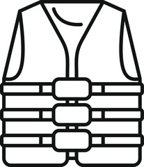 Simple line drawing of a life jacket for safety and protection while swimming