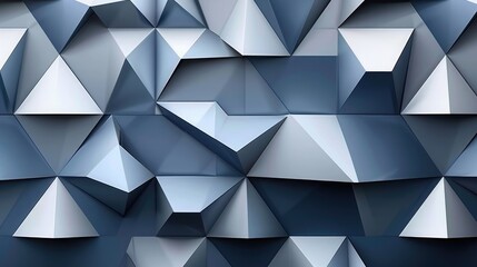 Fototapeta premium Minimal navy blue and silver abstract pattern, repeating triangles and contemporary design, matte finish for editorial use. Navy blue silver abstract pattern
