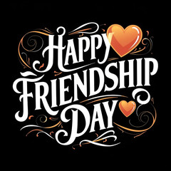 Obraz premium Happy Friendship Day typography greeting image 