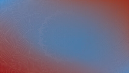 Round mandala on dreamy peach fuzz gradient background. Translucent mesh pattern in the form of a mandala. Mandala with floral patterns. Pastel Yoga template. Gradient background with round mandala.