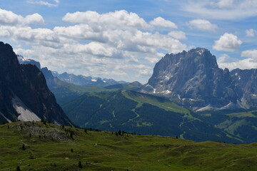 Schöne Landschaft auf Seceda in Südtirol 