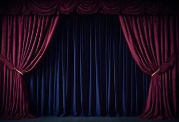 Dark velvet curtains theater background screen, wallpapre, texture, set, sample