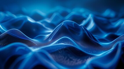 Obraz premium Abstract background with blue, dark energy waves swirling and intertwining