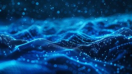 Naklejka premium Abstract blue energy equalizer made of particles and dots