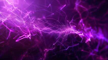 Obraz premium Abstract purple energy lines and plexus triangles create a magical and futuristic atmosphere