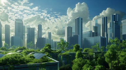 A concept of a green ecology city of the future with alternative energy sources