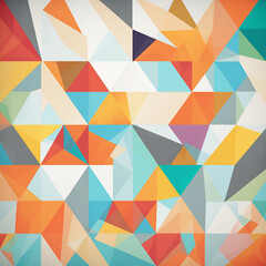 Obraz premium A colorful abstract pattern of triangles and squares