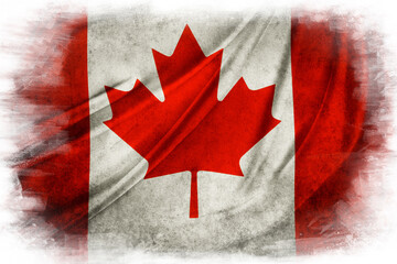 Canadian flag grunge painted effect
