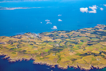 belle ile en mer island from aerial view in french brittany in morbihan 