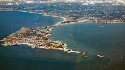 belle ile en mer island from aerial view in french brittany in morbihan 